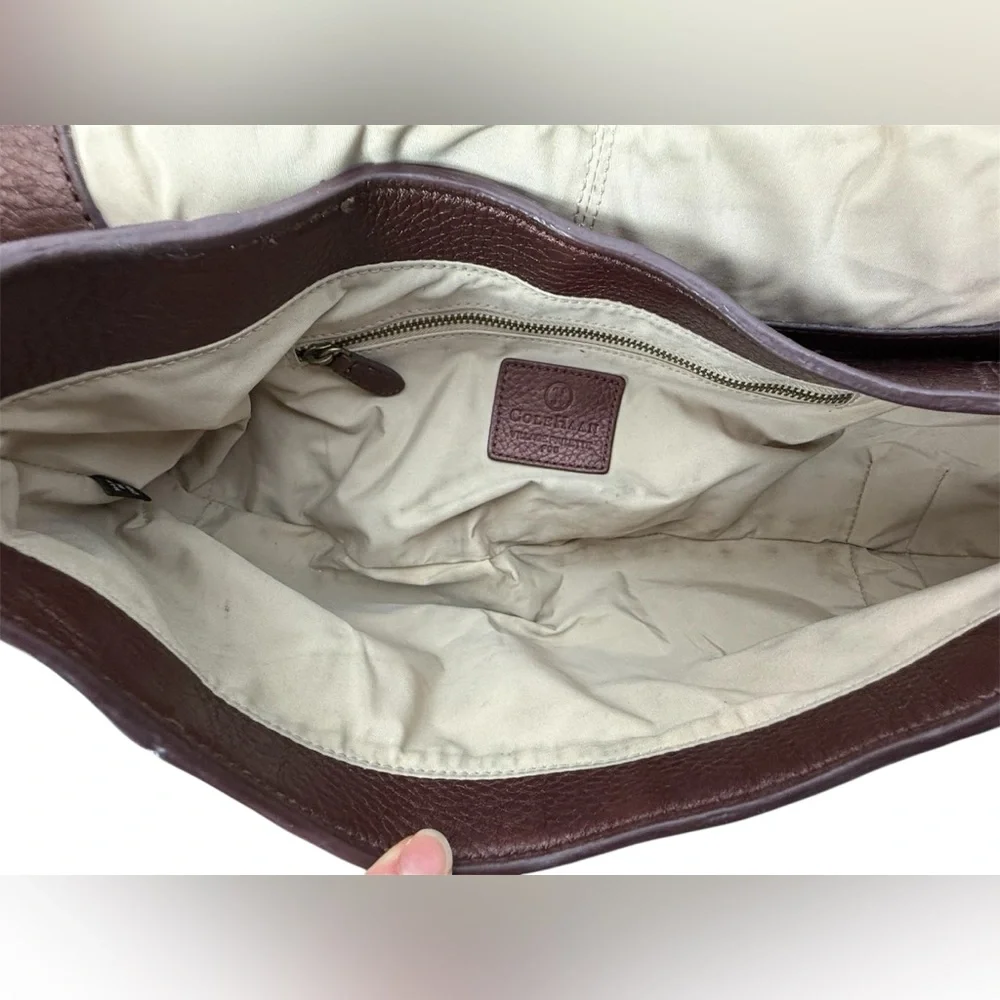 Y2K Cole Haan brown pebbled leather Village Paillette hobo shoulder bag purse. - Picture 11 of 14